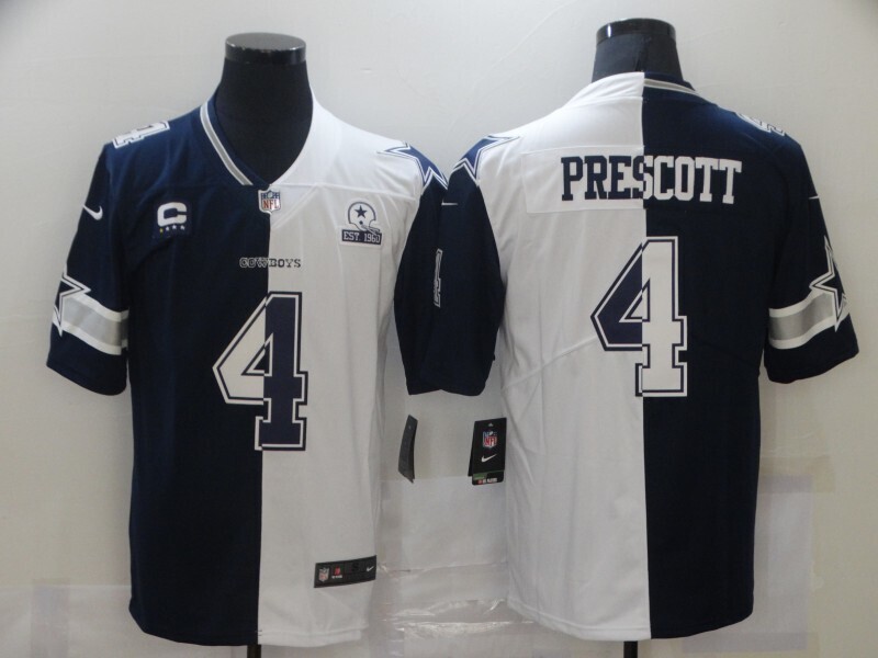Men 2026 Dallas Cowboys #4 Prescott blue and white Nike Limited NFL Jersey style 001->chicago white sox->MLB Jersey